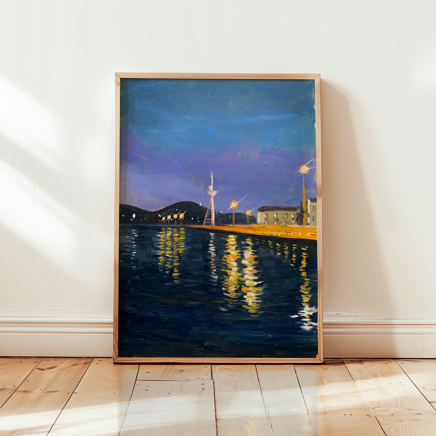 Büyükada Nights - Orijinal Yağlı Boya (Çerçeveli, Duralit Üzerine)