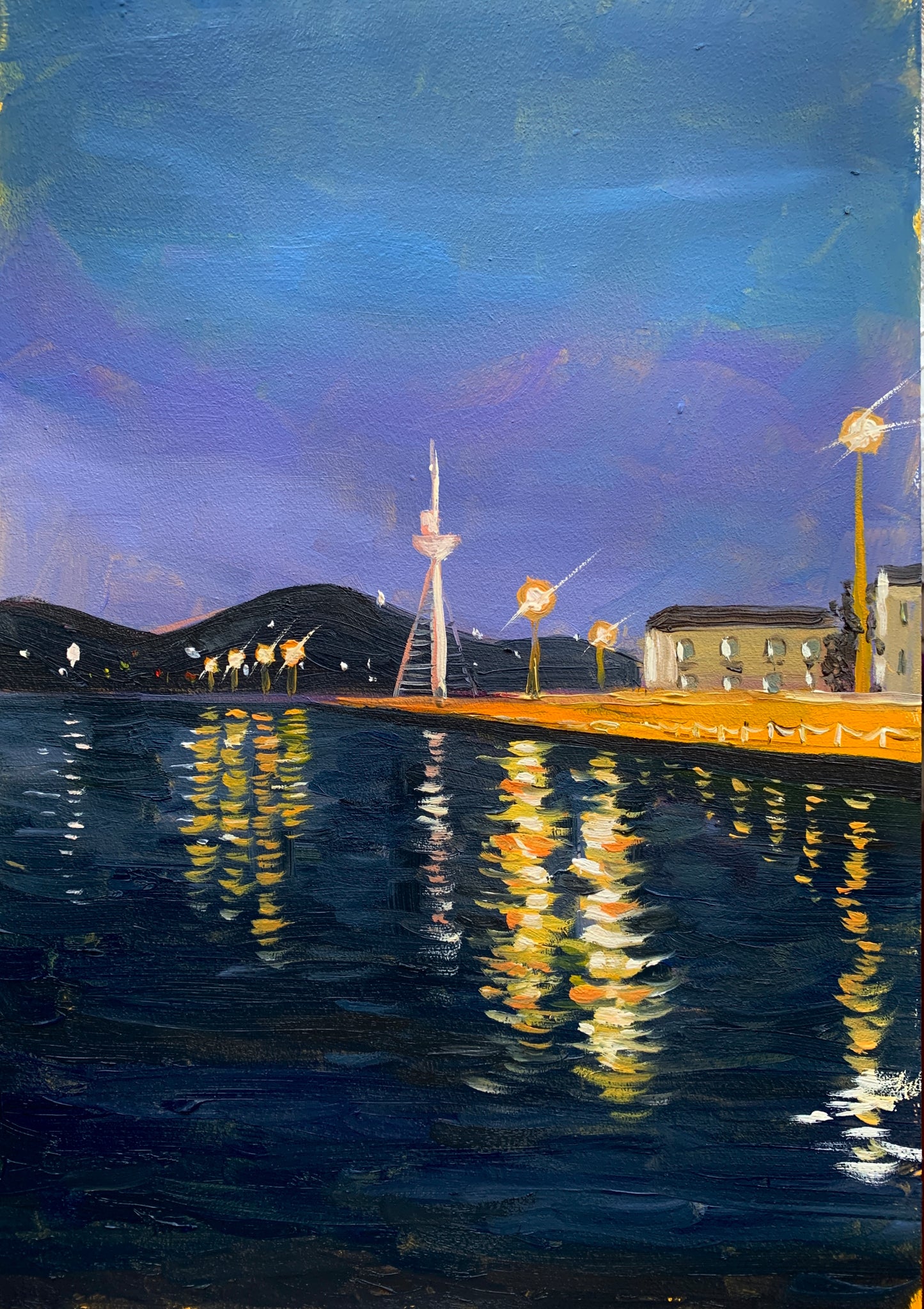 Büyükada Nights - Orijinal Yağlı Boya (Çerçeveli, Duralit Üzerine)