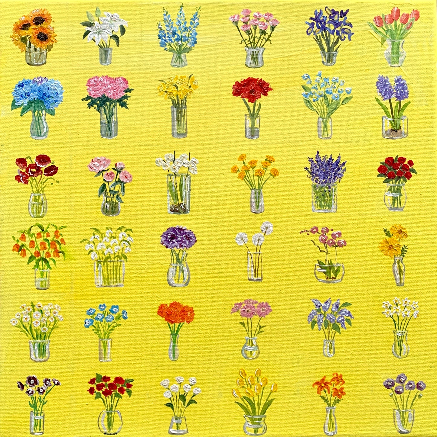 A Symphony of Flowers - Orijinal Yağlı Boya (Çerçevesiz)