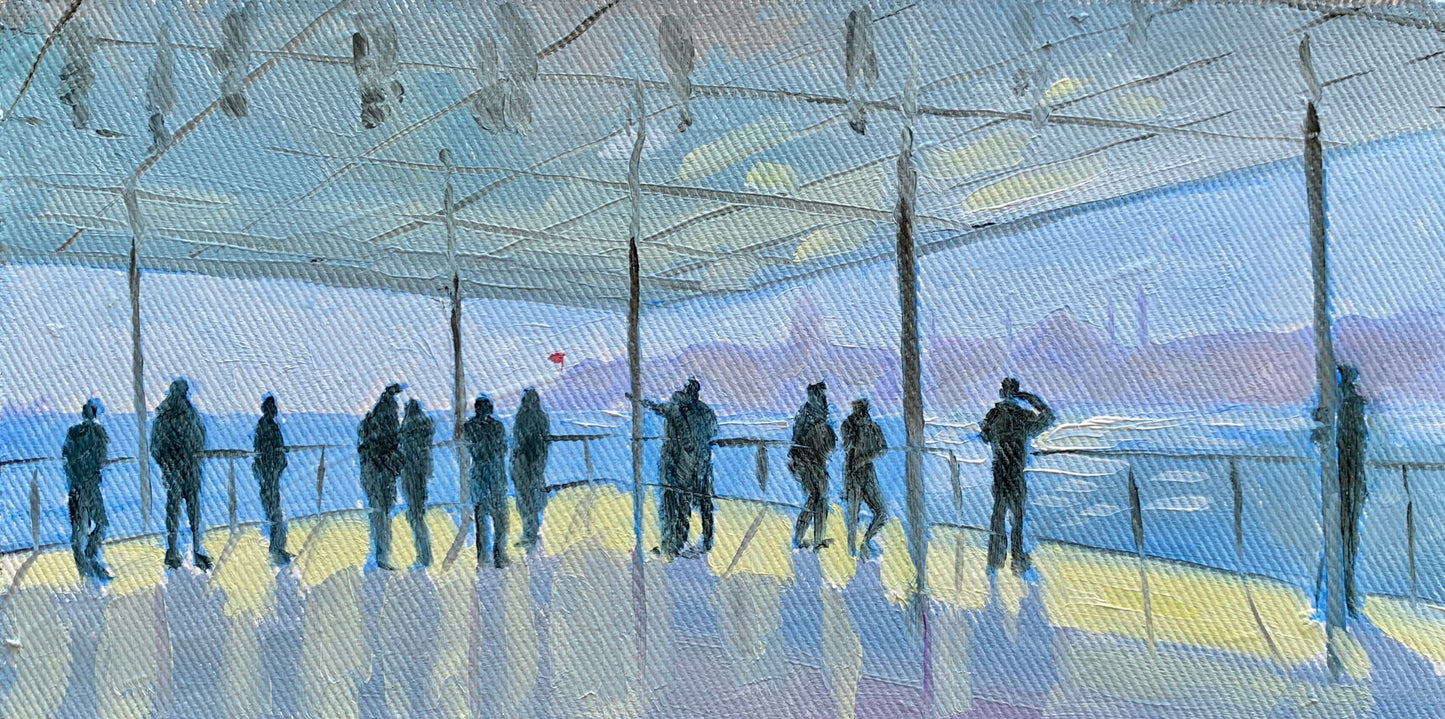 Istanbul View from Modern – Original Oil Painting (Unframed, on Composite Panel)