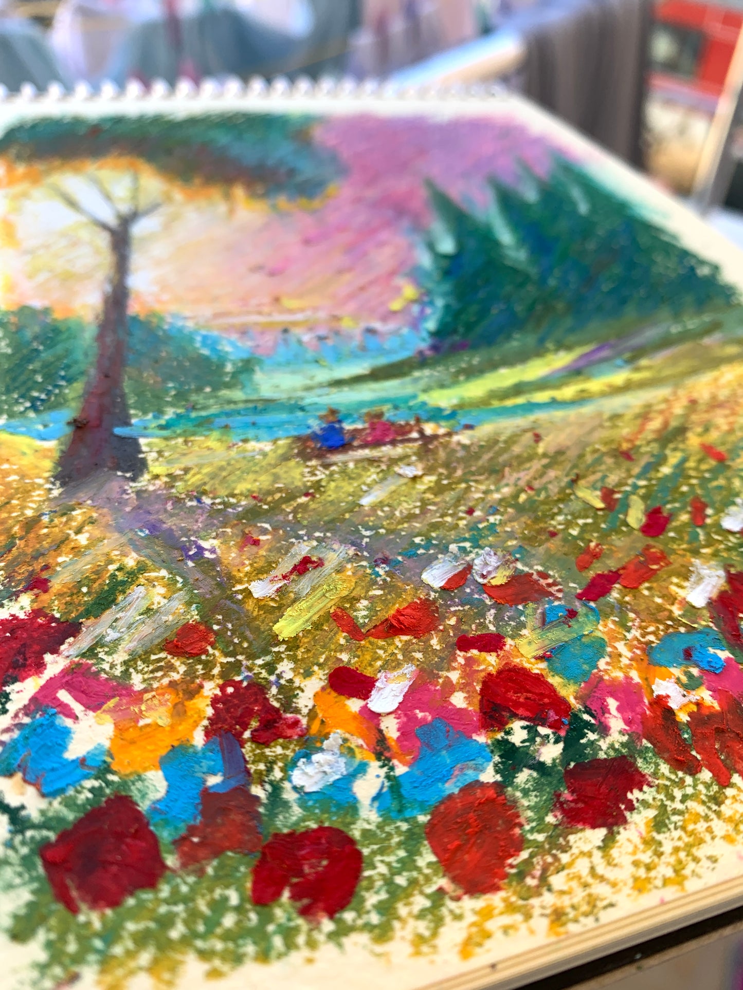 Vivid Daydream – Original Oil Pastel (Framed)